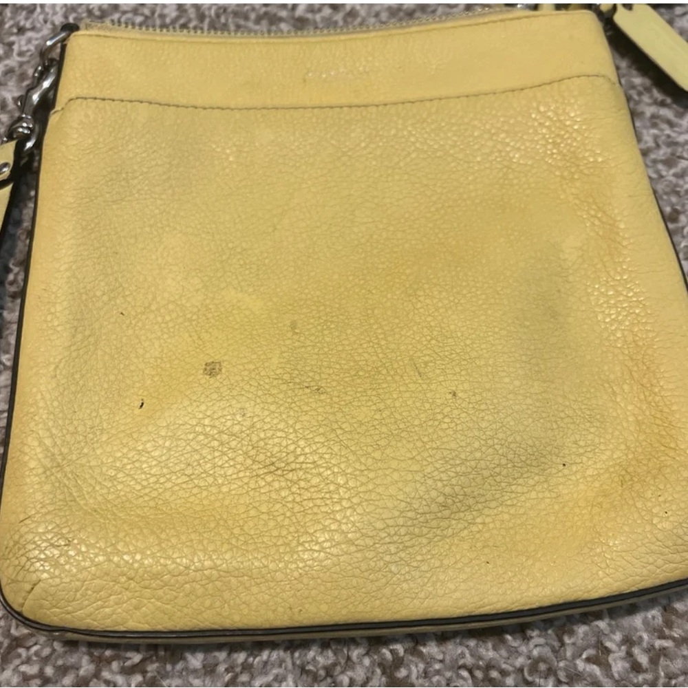 Yellow Leather Crossbody Coach Bag - Picture 6 of 7